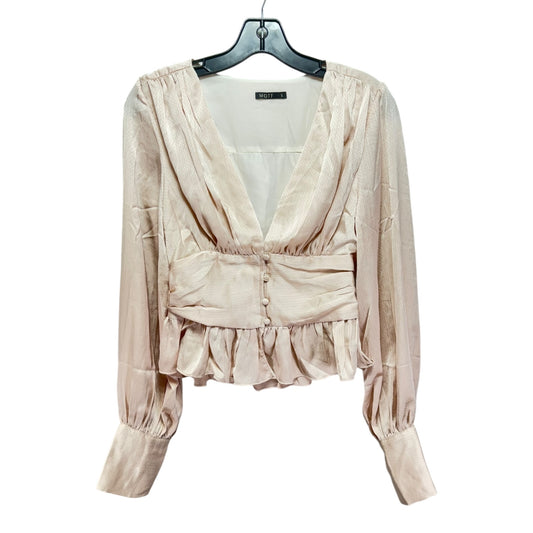 Top Long Sleeve By Motf In Cream, Size: S