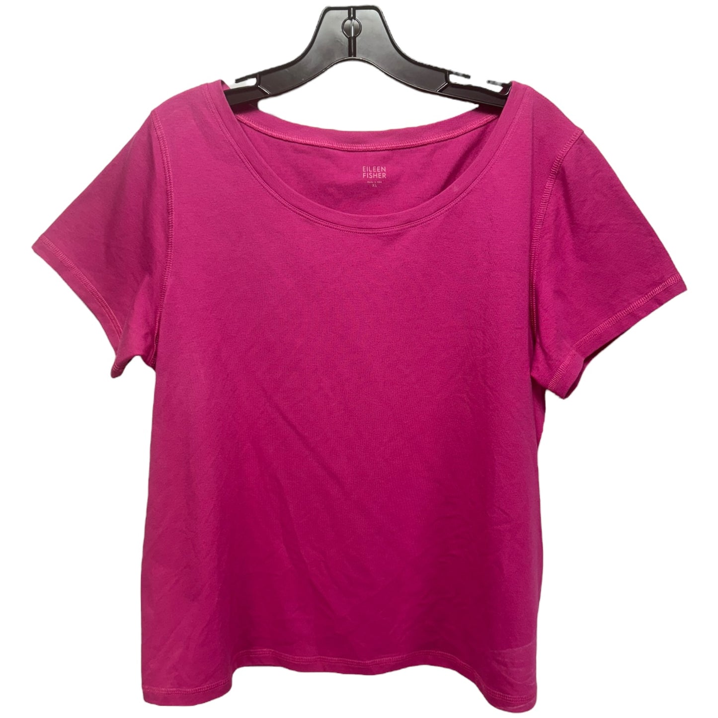 Top Short Sleeve Basic By Eileen Fisher In Pink, Size: Xl