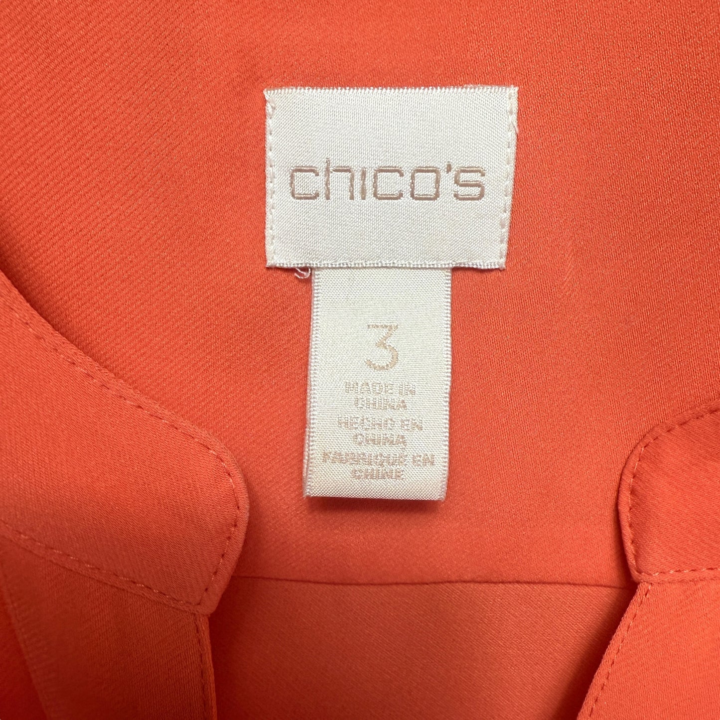 Top Long Sleeve By Chicos In Orange, Size: 16/ Chicos 3