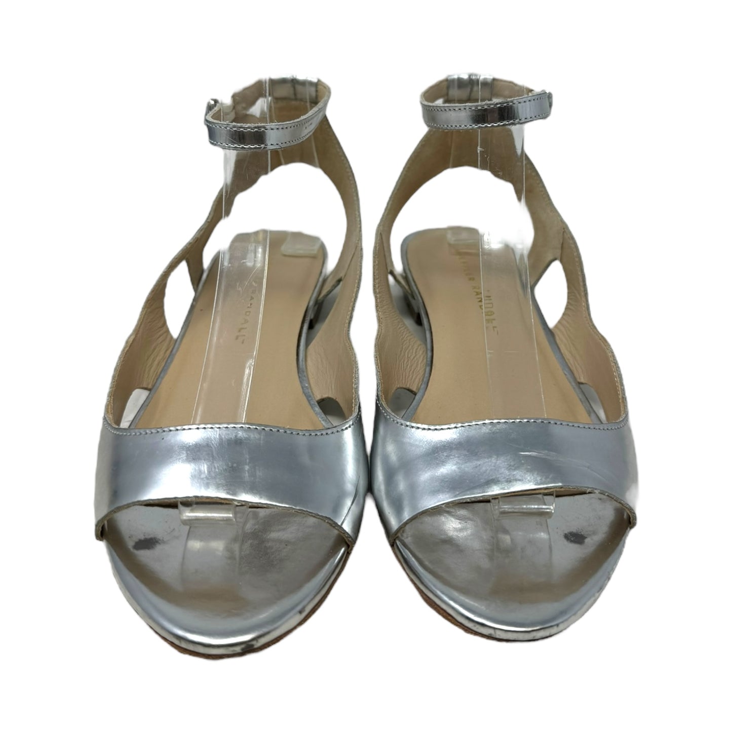 Jacinta Dress Sandal Designer By Loeffler Randall In Mirrored Silver Leather, Size: 6