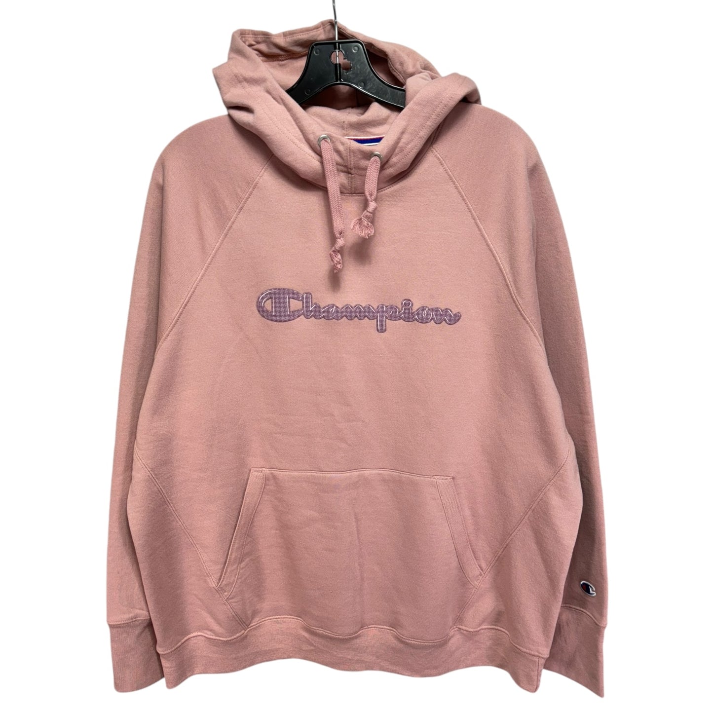 Athletic Sweatshirt Hoodie By Champion In Pink, Size: 2x