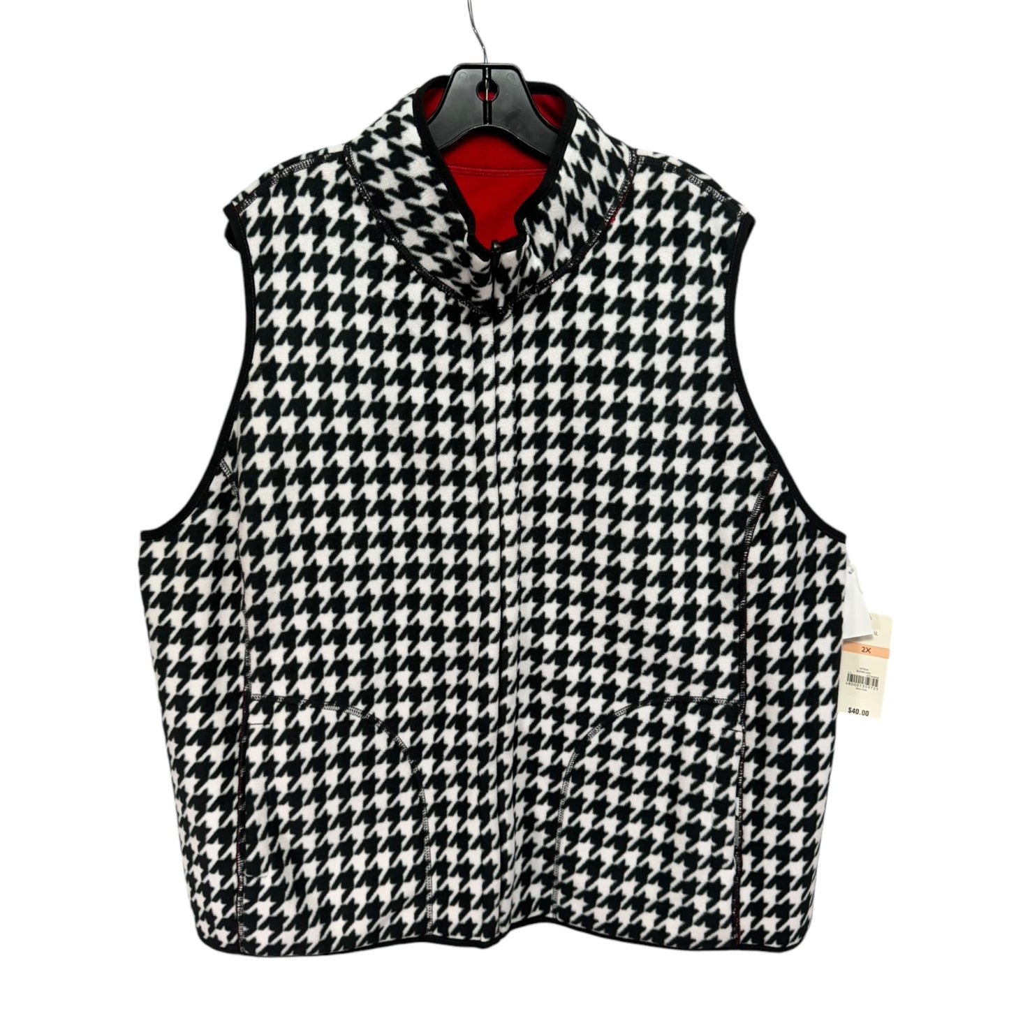 Vest Fleece By Kim Rogers In Black & White, Size: 2x