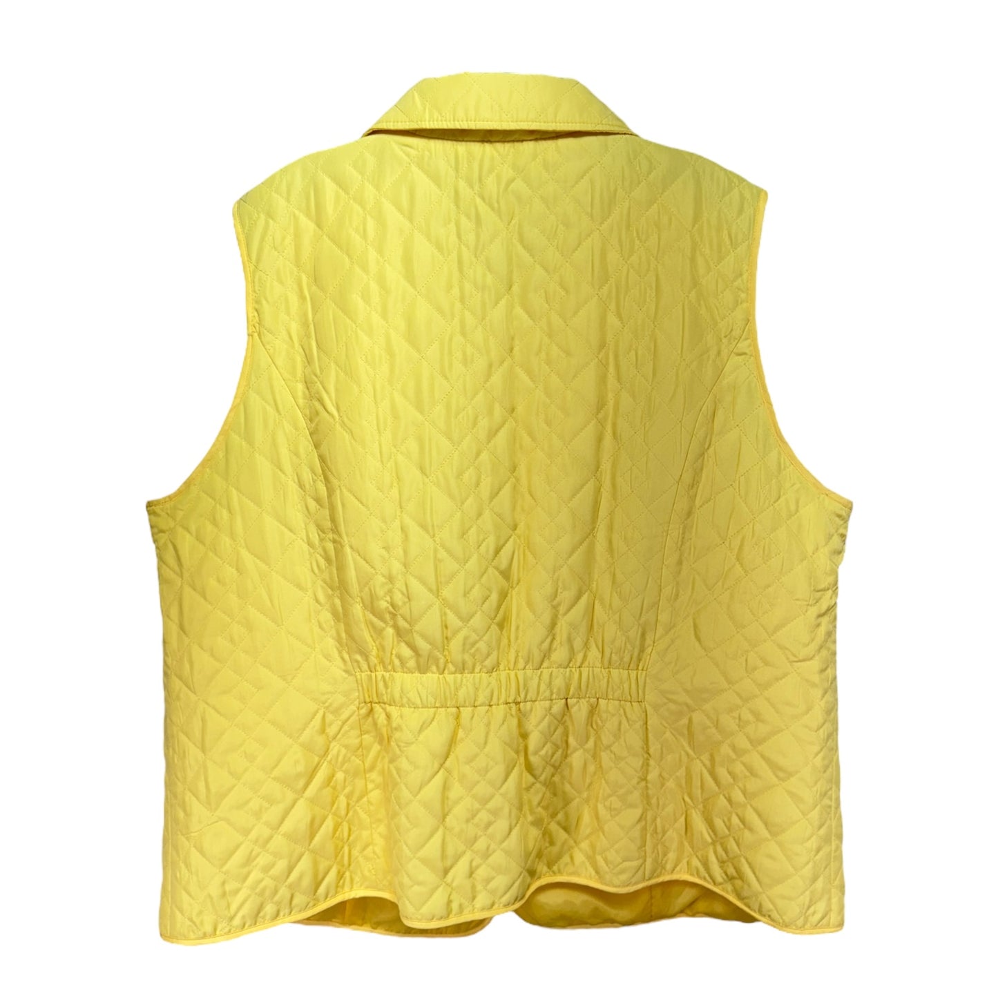 Diamond Quilted Vest By CJ Banks In Yellow, Size: 2X