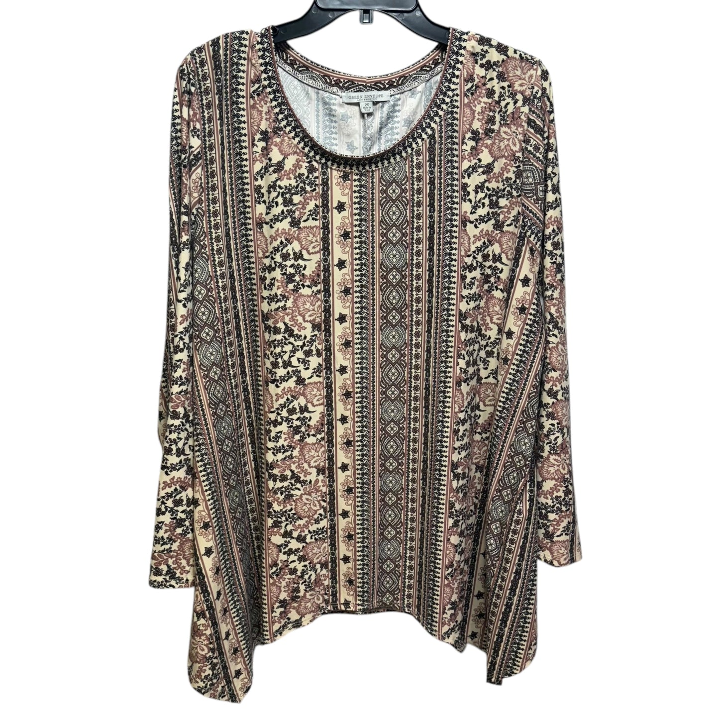 Top Long Sleeve By Green Envelope In Multi-colored, Size: 2x