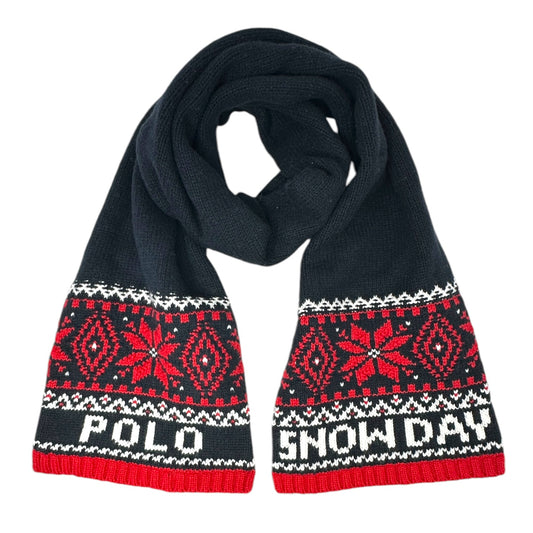 Snow Day Scarf Winter By Polo Ralph Lauren In Black & Red