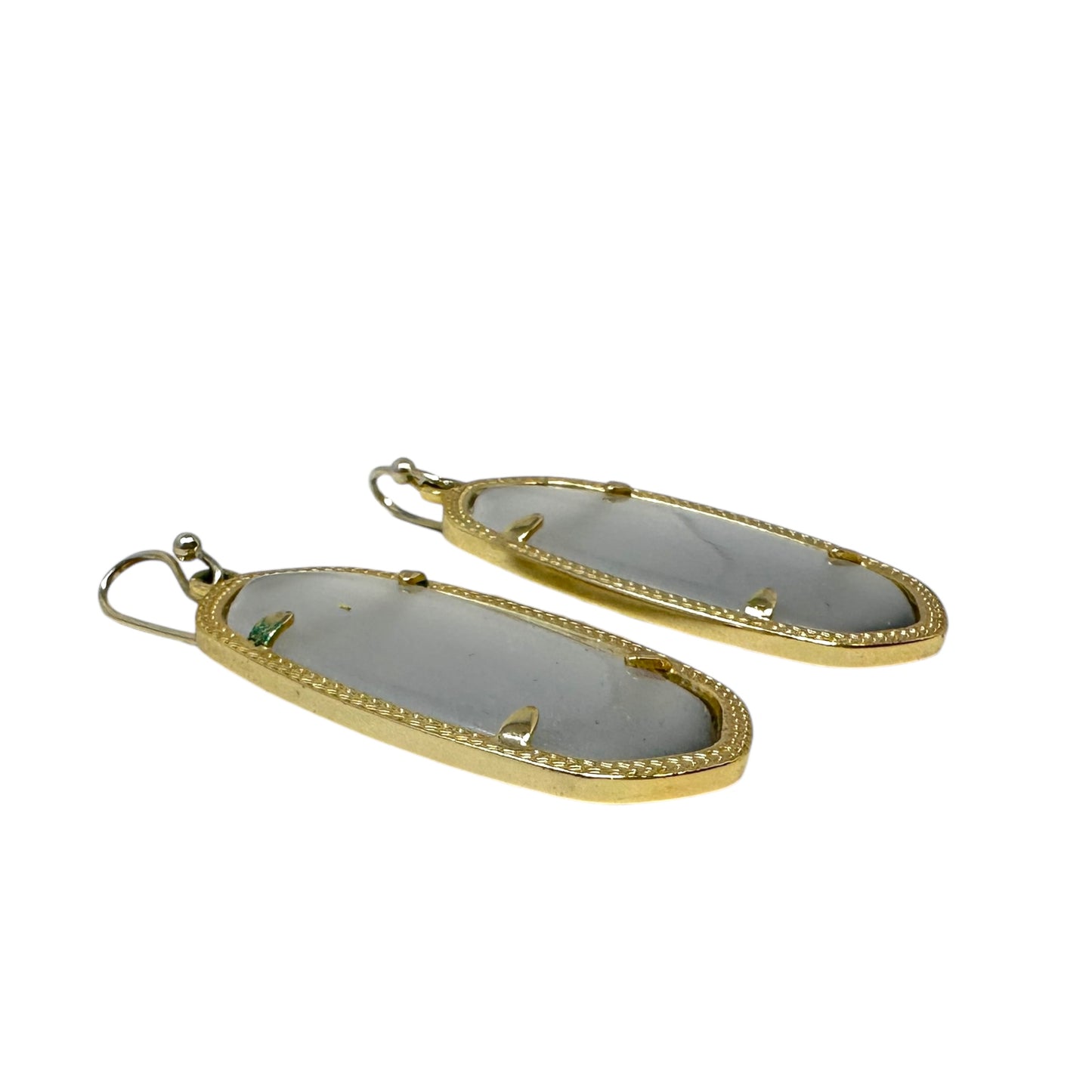 Elle Drop Earrings Designer By Kendra Scott In Slate Cat’s Eye/Gold