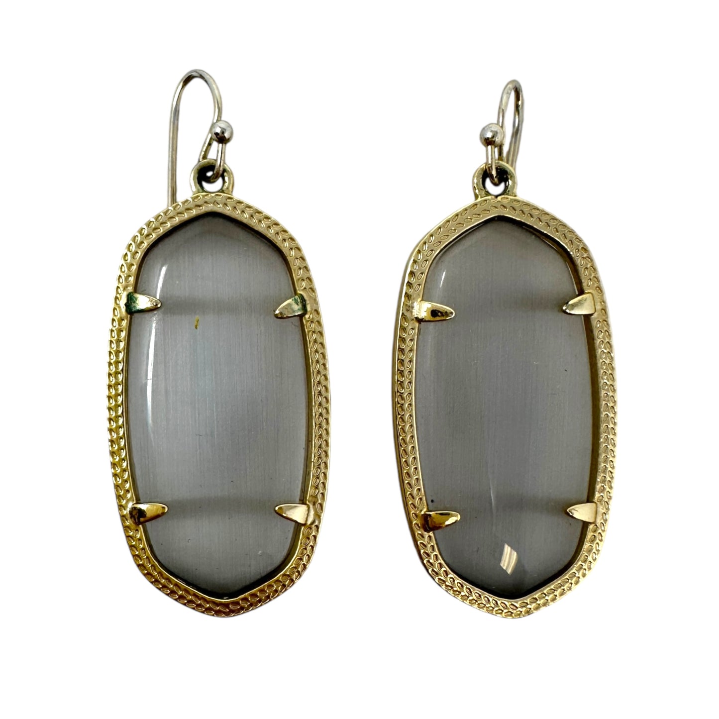 Elle Drop Earrings Designer By Kendra Scott In Slate Cat’s Eye/Gold