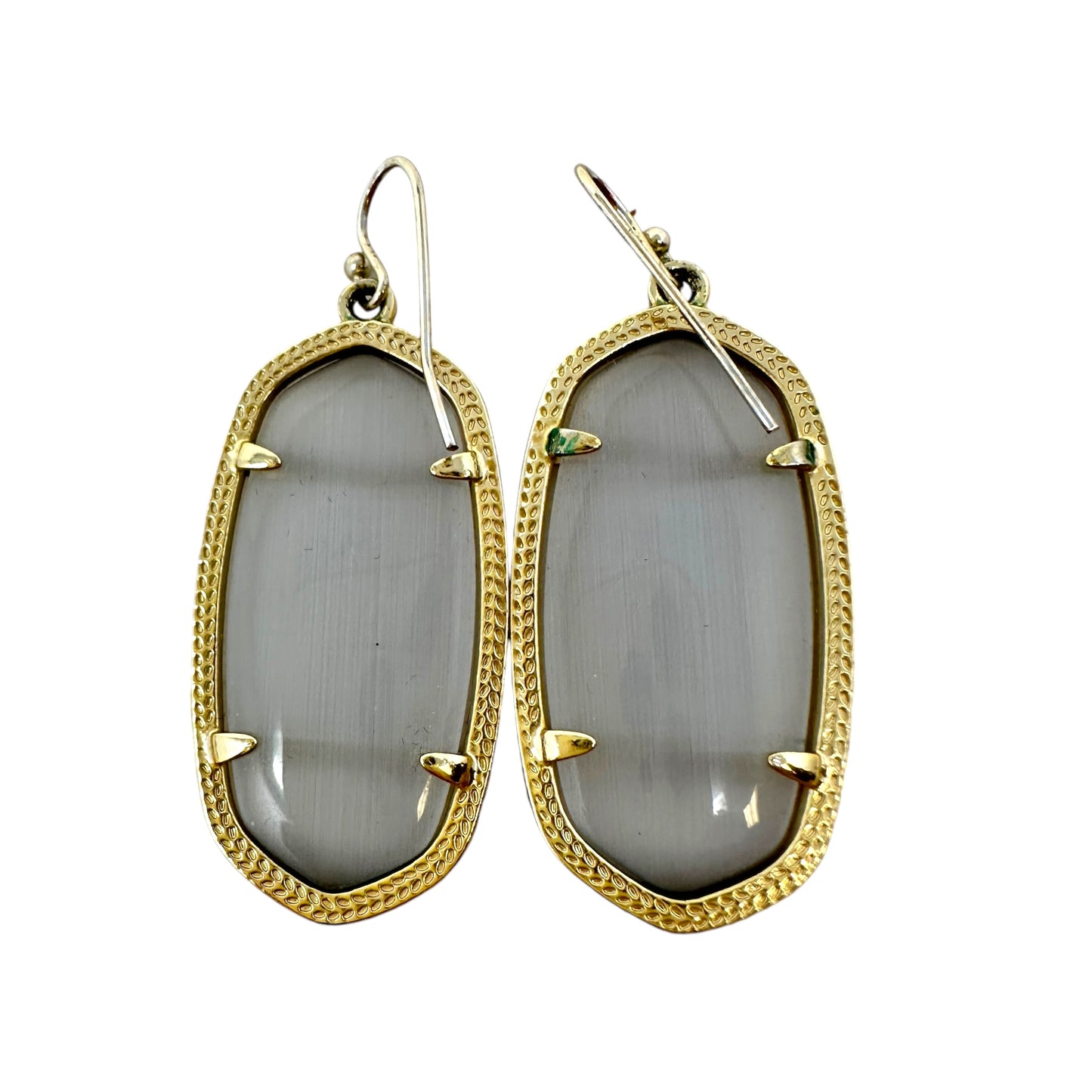 Elle Drop Earrings Designer By Kendra Scott In Slate Cat’s Eye/Gold