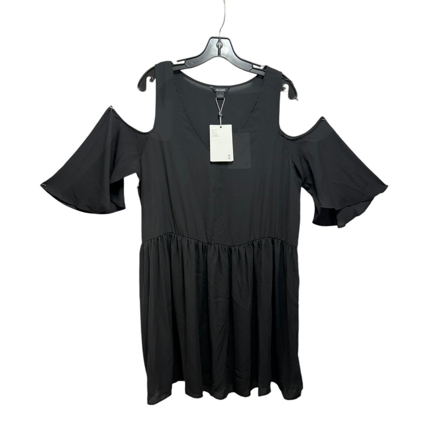 Cold Shoulder Mini Dress By Monki In Black, Size: L