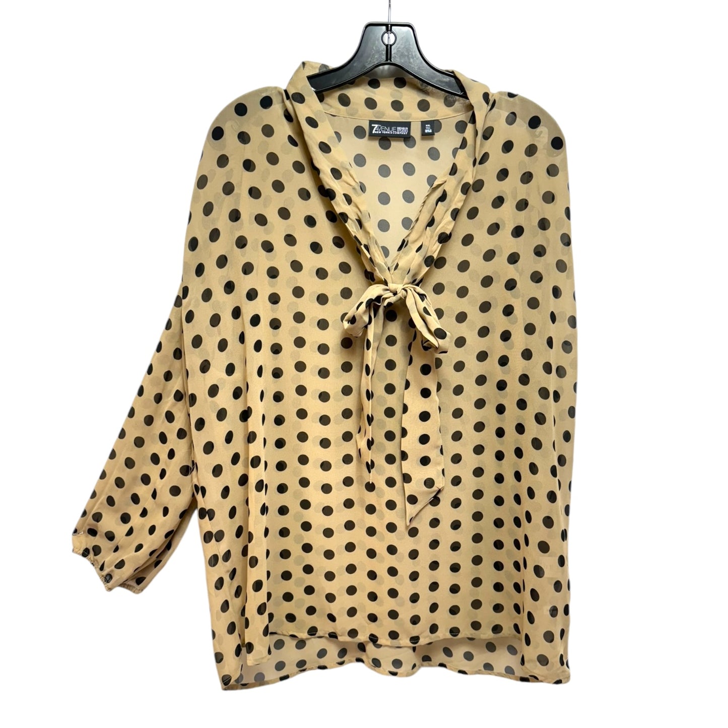 Top Long Sleeve By New York And Co In Polkadot Pattern, Size: Xxl