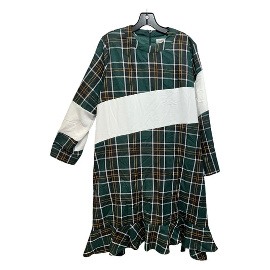 Dress Casual Short By Ghospell In Plaid Pattern, Size: L