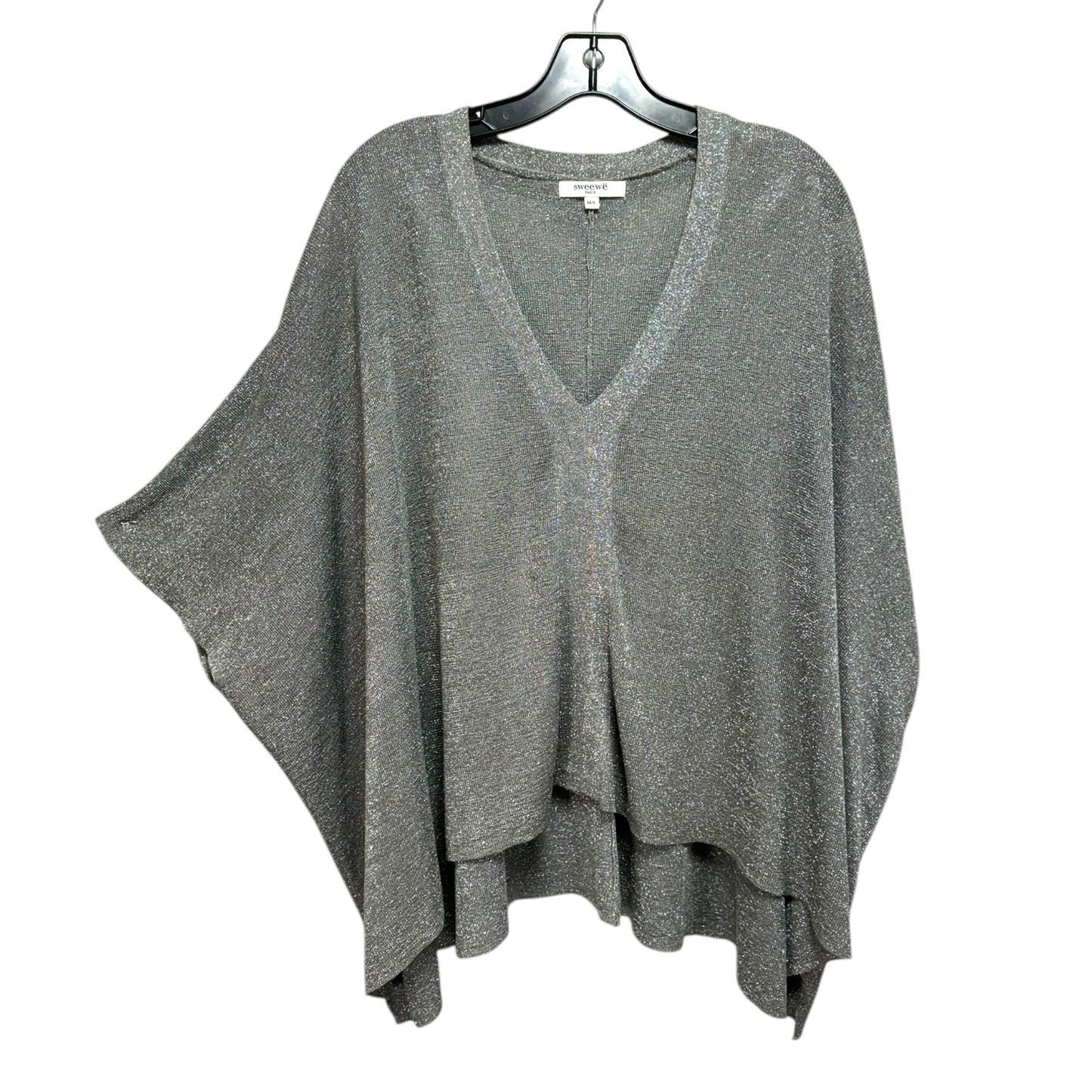 Metallic Sweater By Sweewe In Silver, Size: M