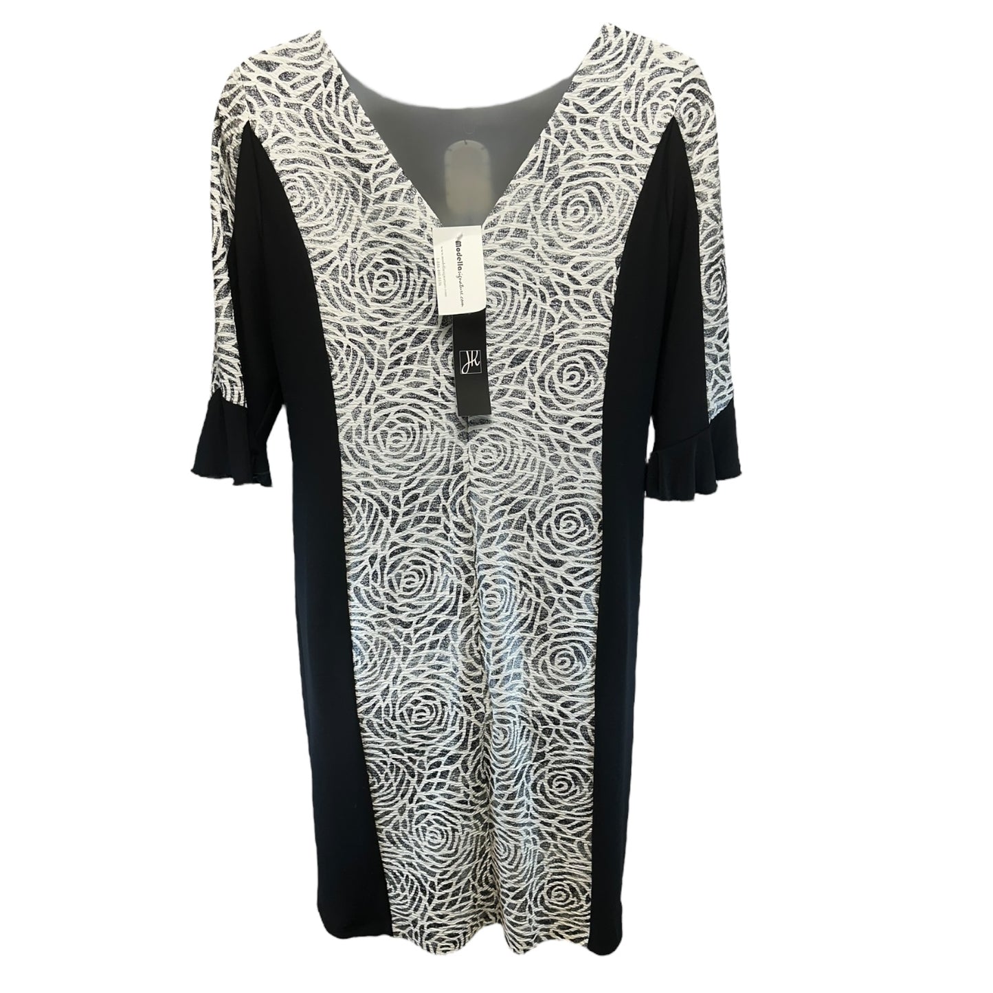 Dress Casual Midi By Joseph Ribkoff In Black & White, Size: 20