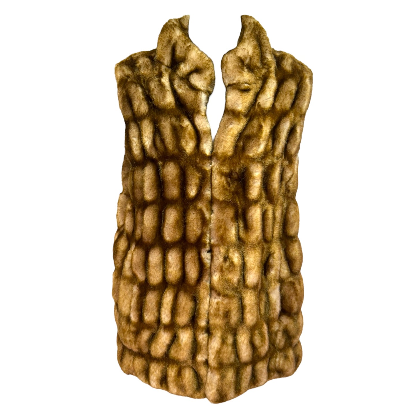 Toffee Mink Couture Faux Fur Hook Vest By Fabulous Furs In Brown, Size: S