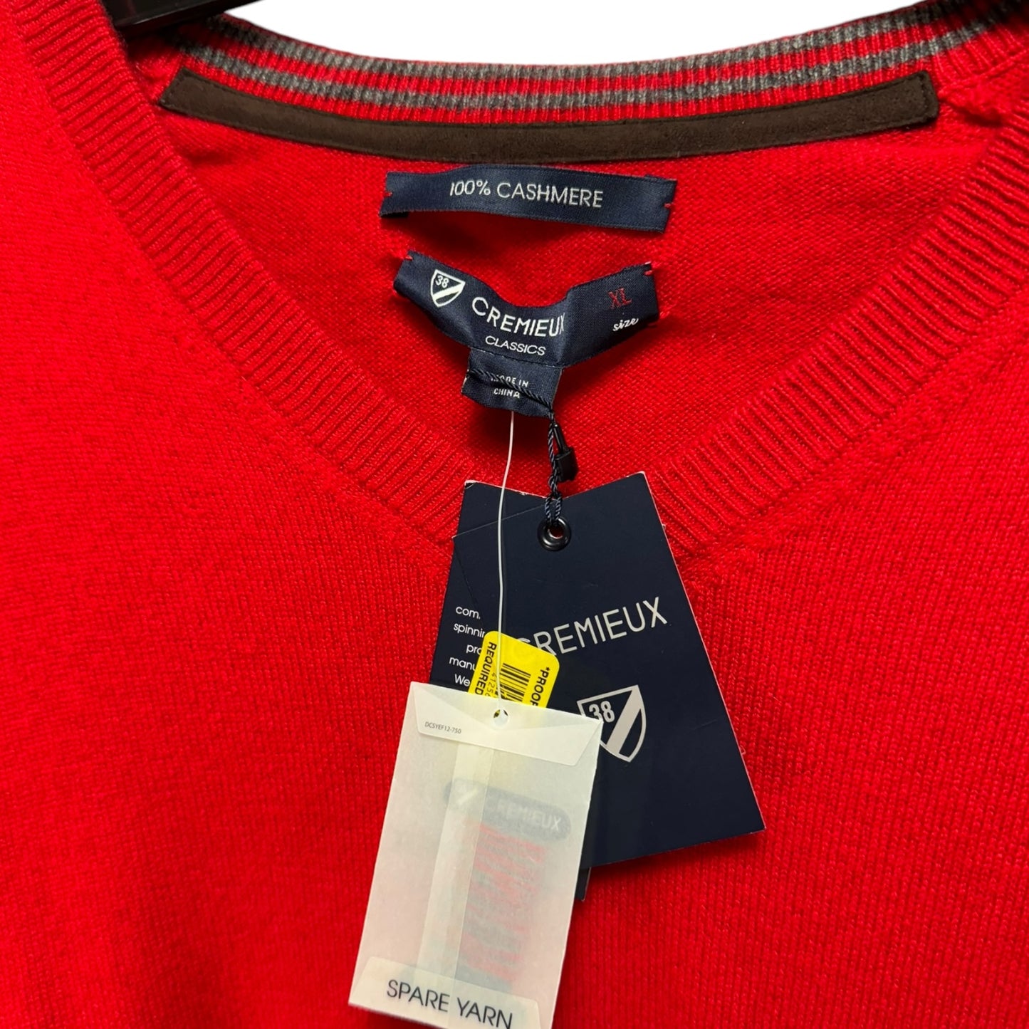 Men’s Sweater Cashmere By Cremieux In Red, Size: Xl