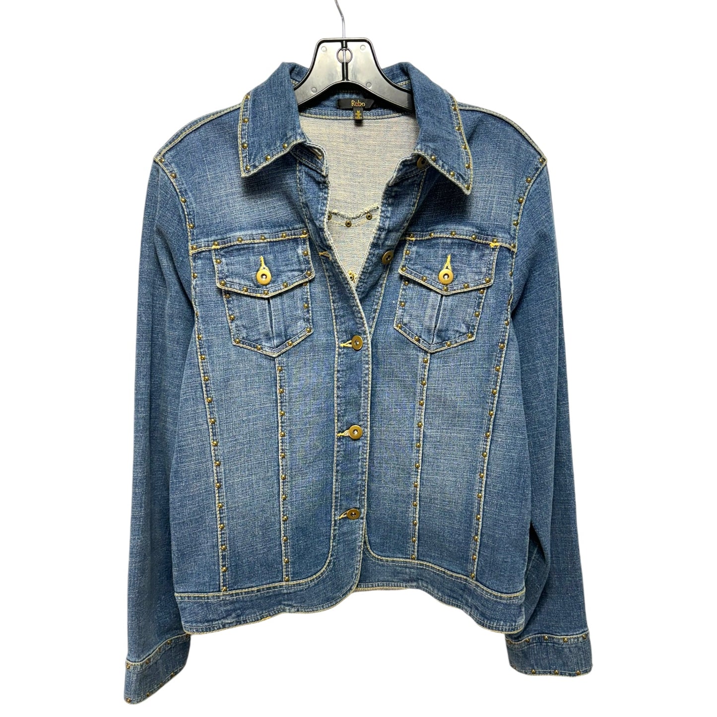 Jacket Denim By Reba In Blue Denim, Size: M