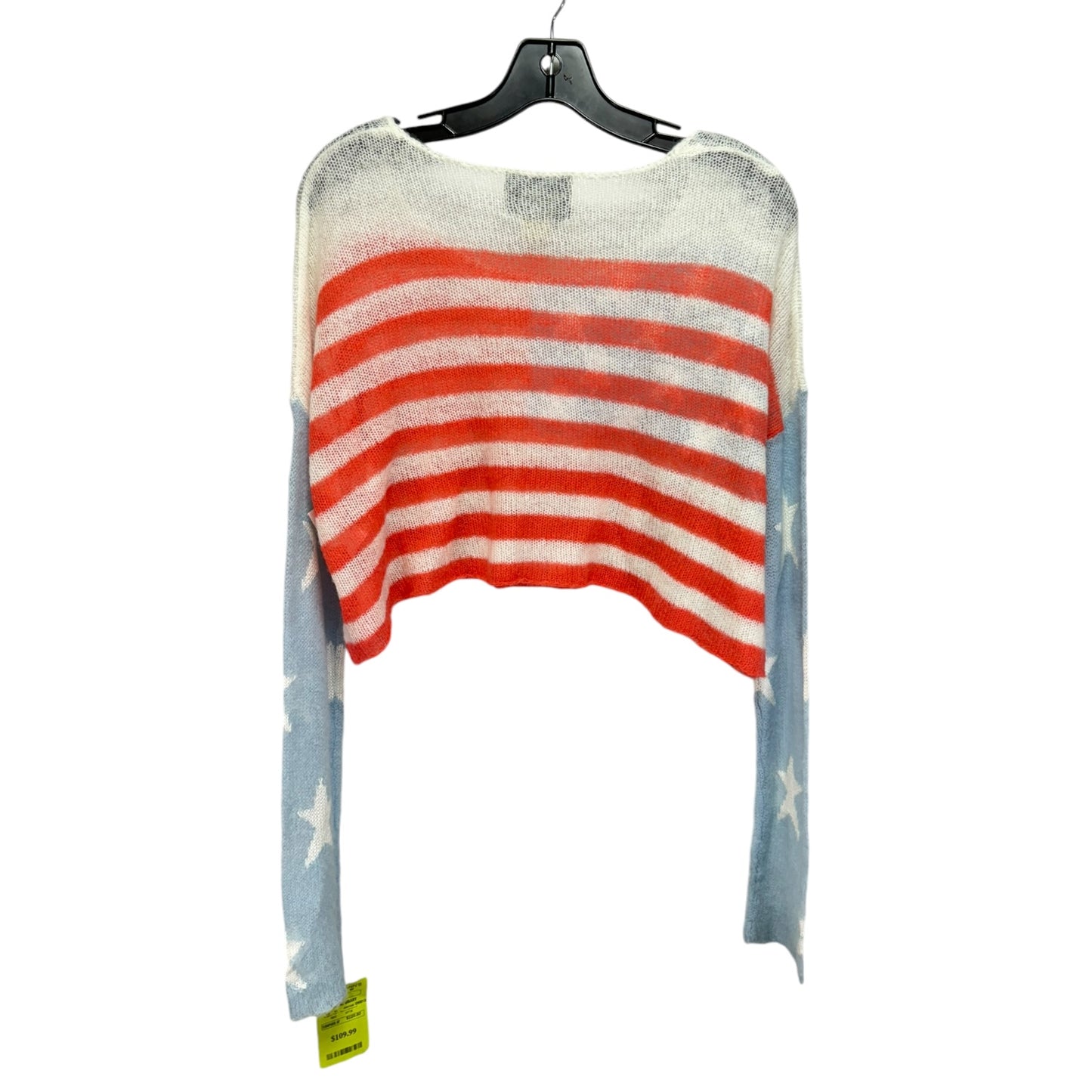 Flag Cropped Sweater By Wildfox In Multi-colored, Size: M