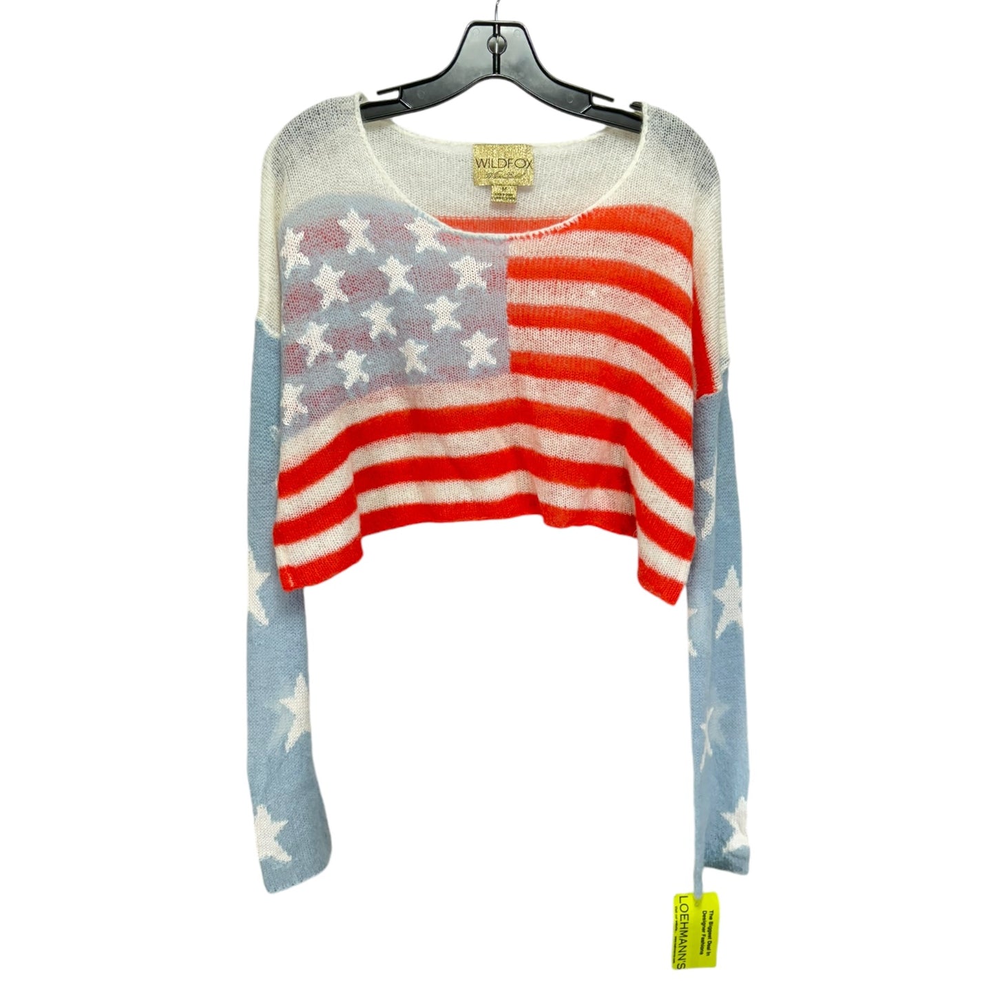 Flag Cropped Sweater By Wildfox In Multi-colored, Size: M