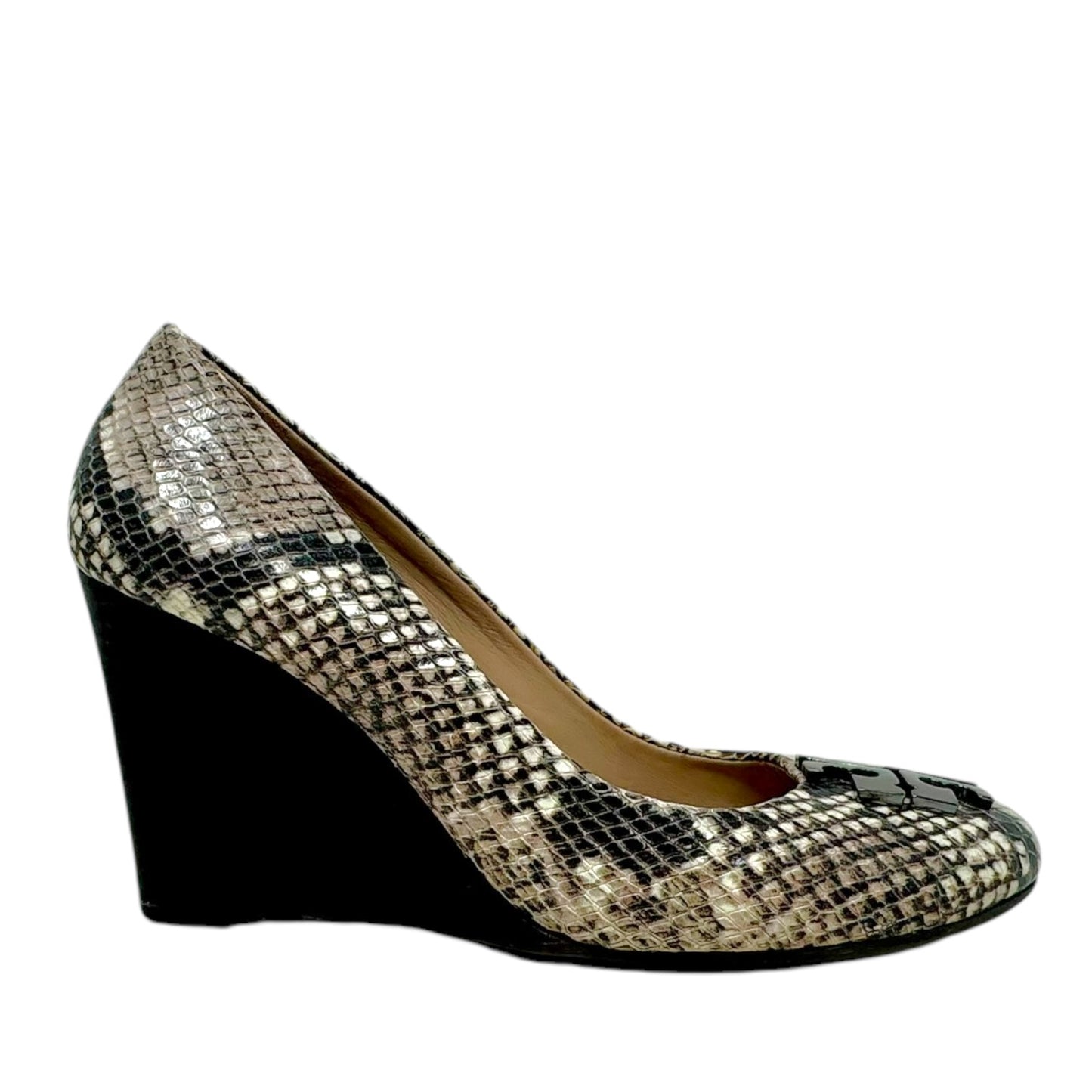 Sally Wedge Designer By Tory Burch In Snake Print, Size: 7.5