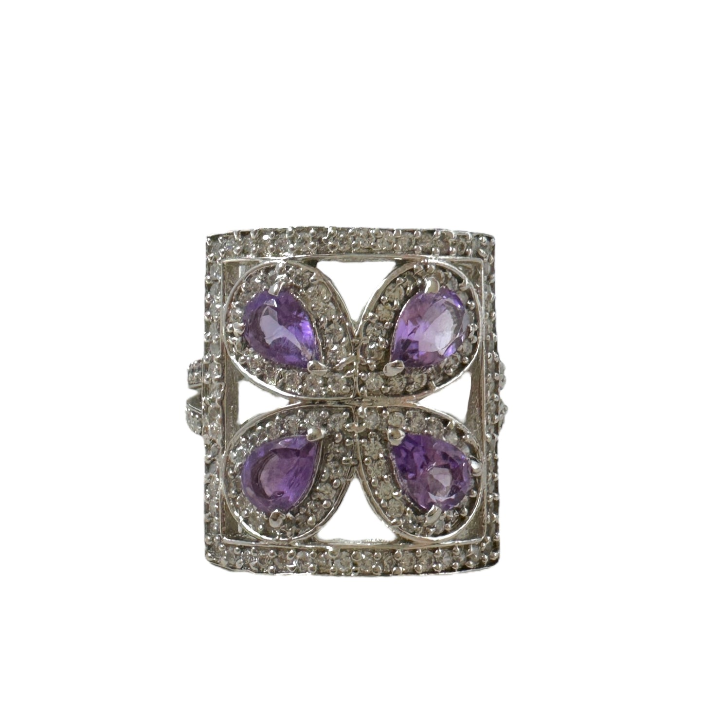 Sterling Silver & Amethyst Ring By Unbranded, Size: 9