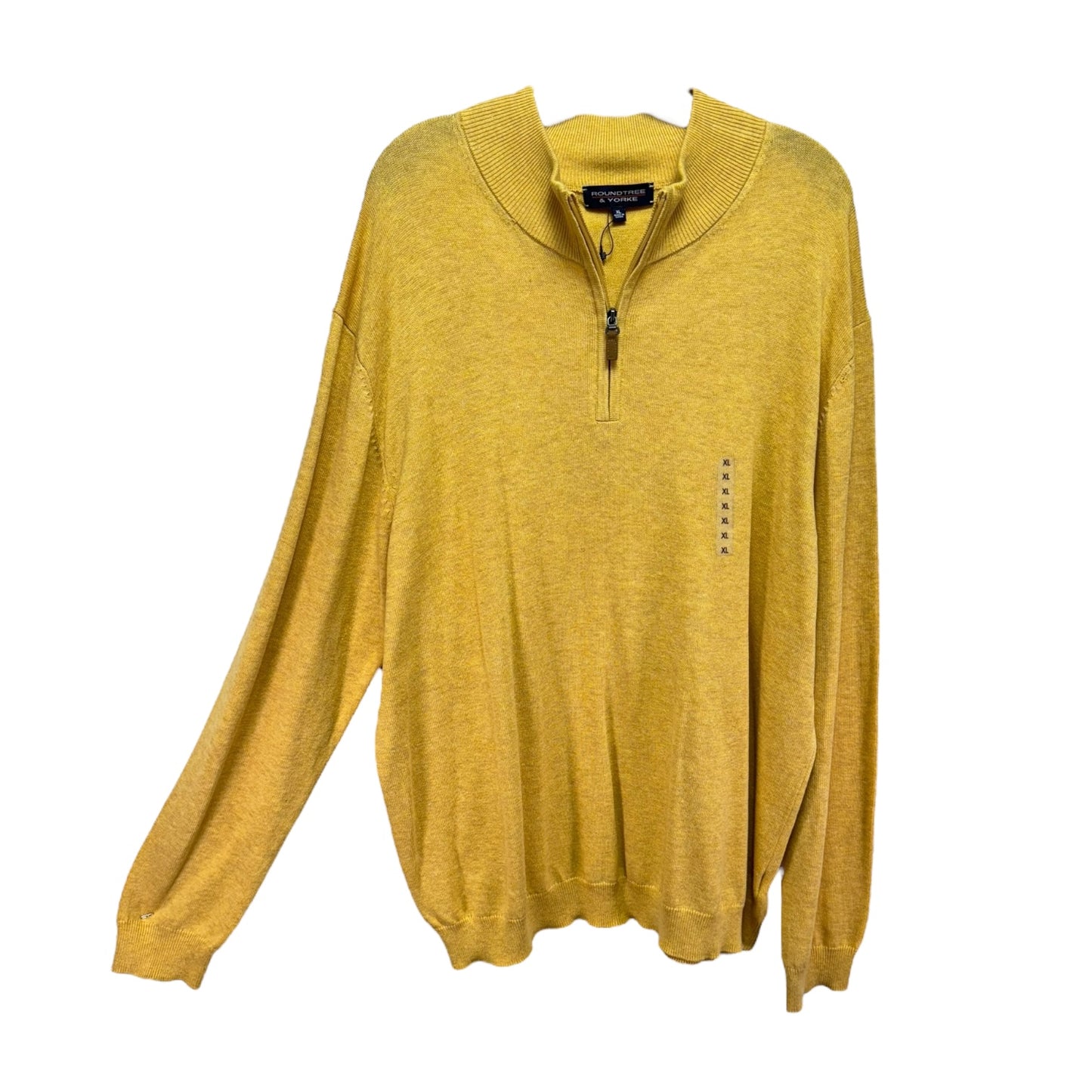 Men’s Quarter Zip Sweater By Roundtree & Yorke In Yellow, Size: Xl