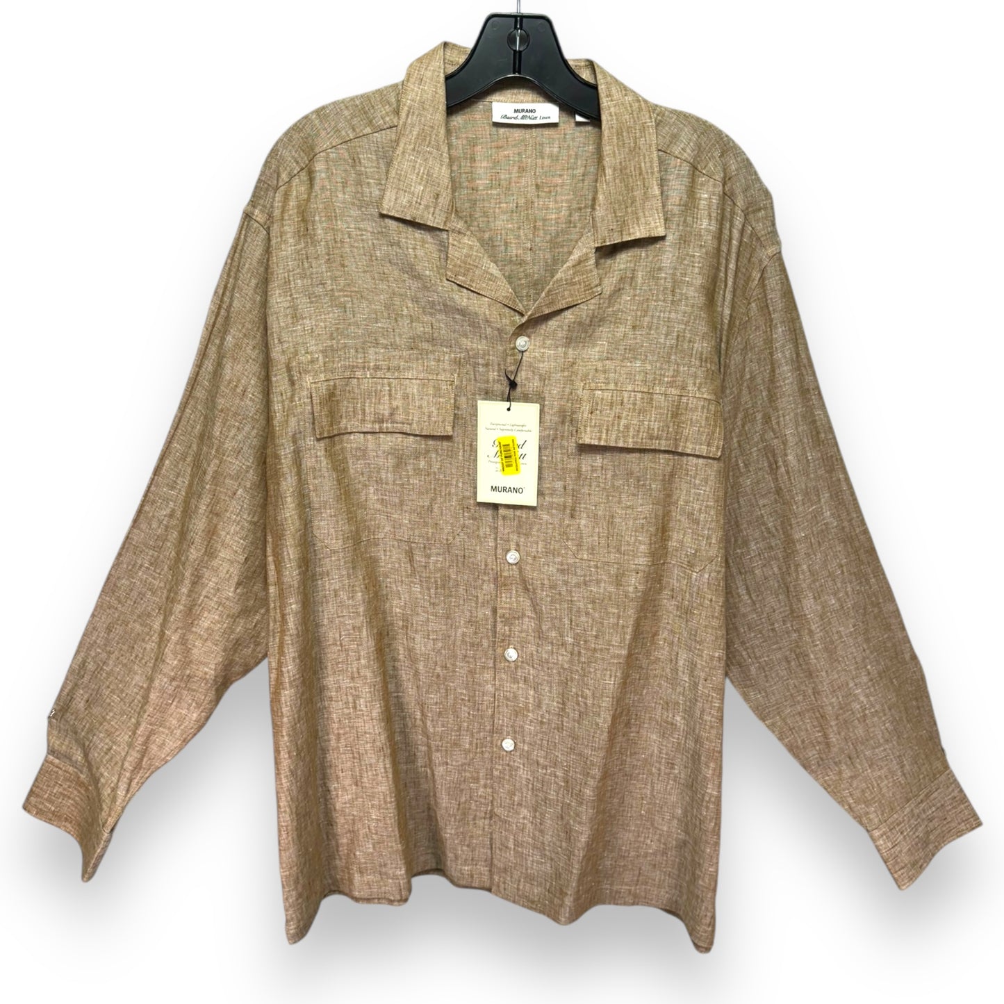 Top Long Sleeve By murano In Tan, Size: Xl