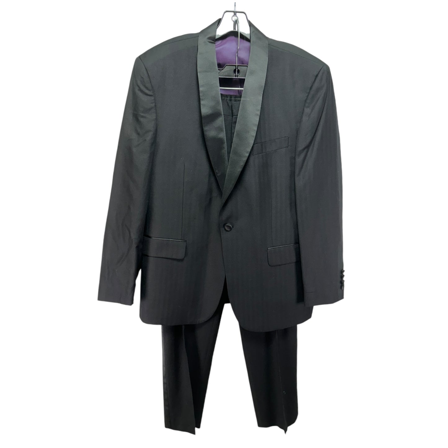 Men’s Shawl Collar Wool Blend Tuxedo Jacket & Trousers Suit By Jos A. Bank In Black, Size: 44