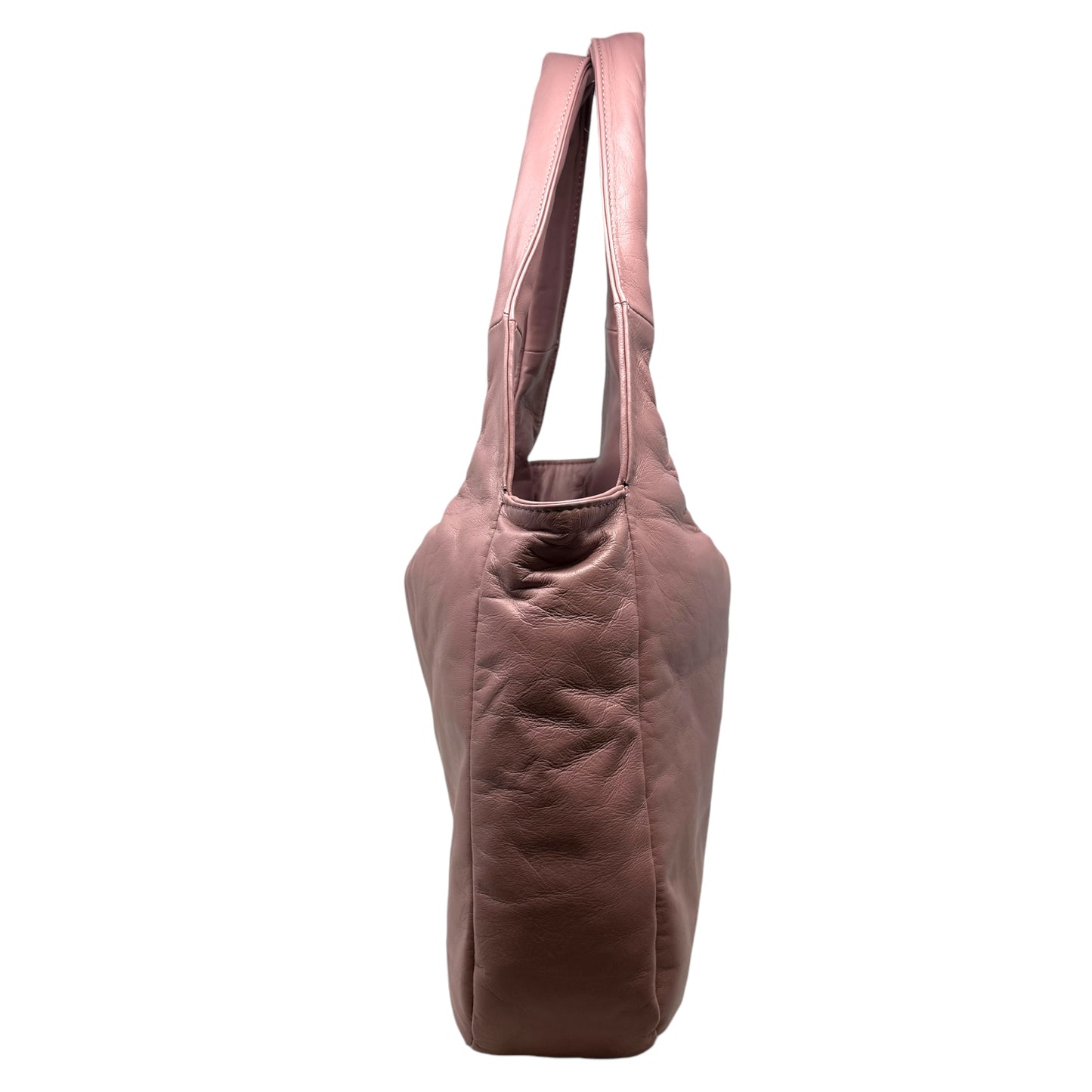 Made In Italy Leather Padded Shoulder Bag By Roberta Rossi In Antique Rose, Size: Medium