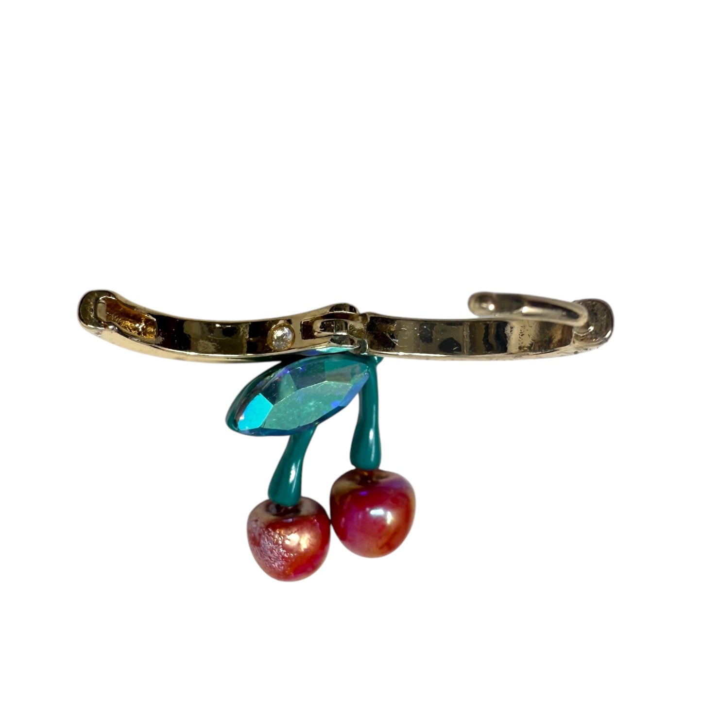 Cherries & Bling Hoop Earrings By Betsey Johnson