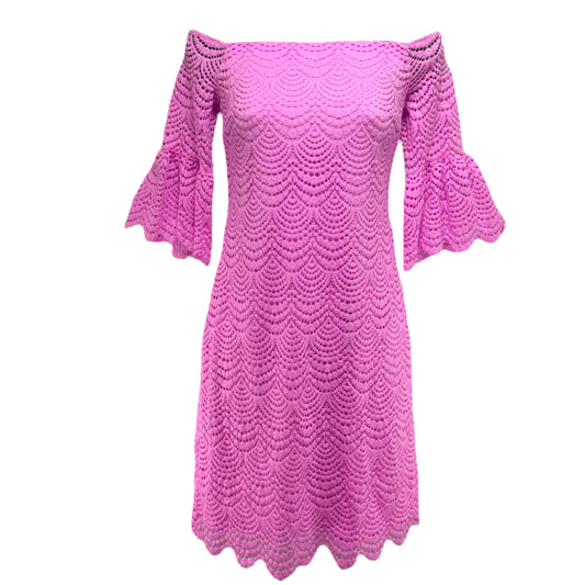 Lexa Dress Designer By Lilly Pulitzer In Lilac Rose Scalloped Shell Lace, Size: XS