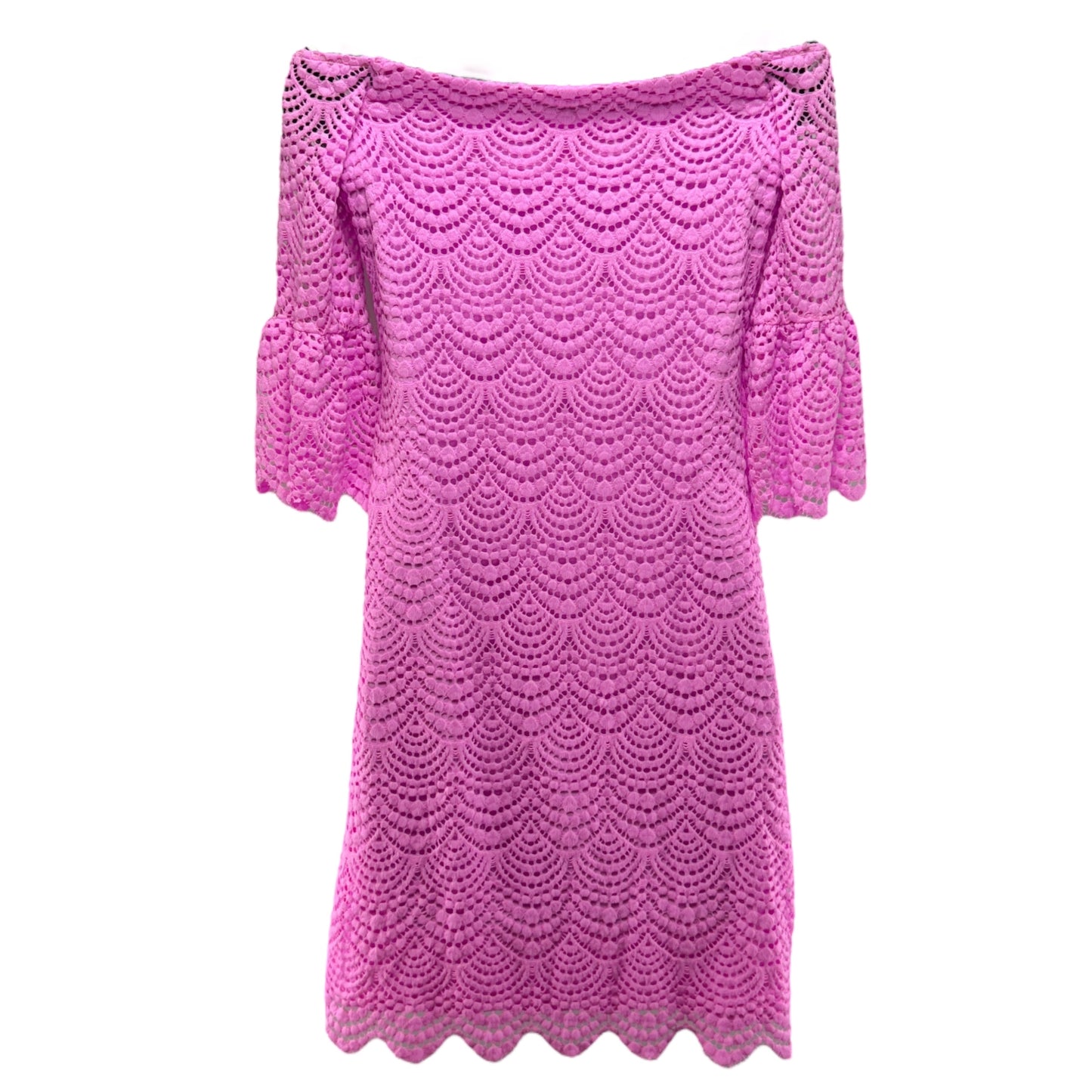 Lexa Dress Designer By Lilly Pulitzer In Lilac Rose Scalloped Shell Lace, Size: XS