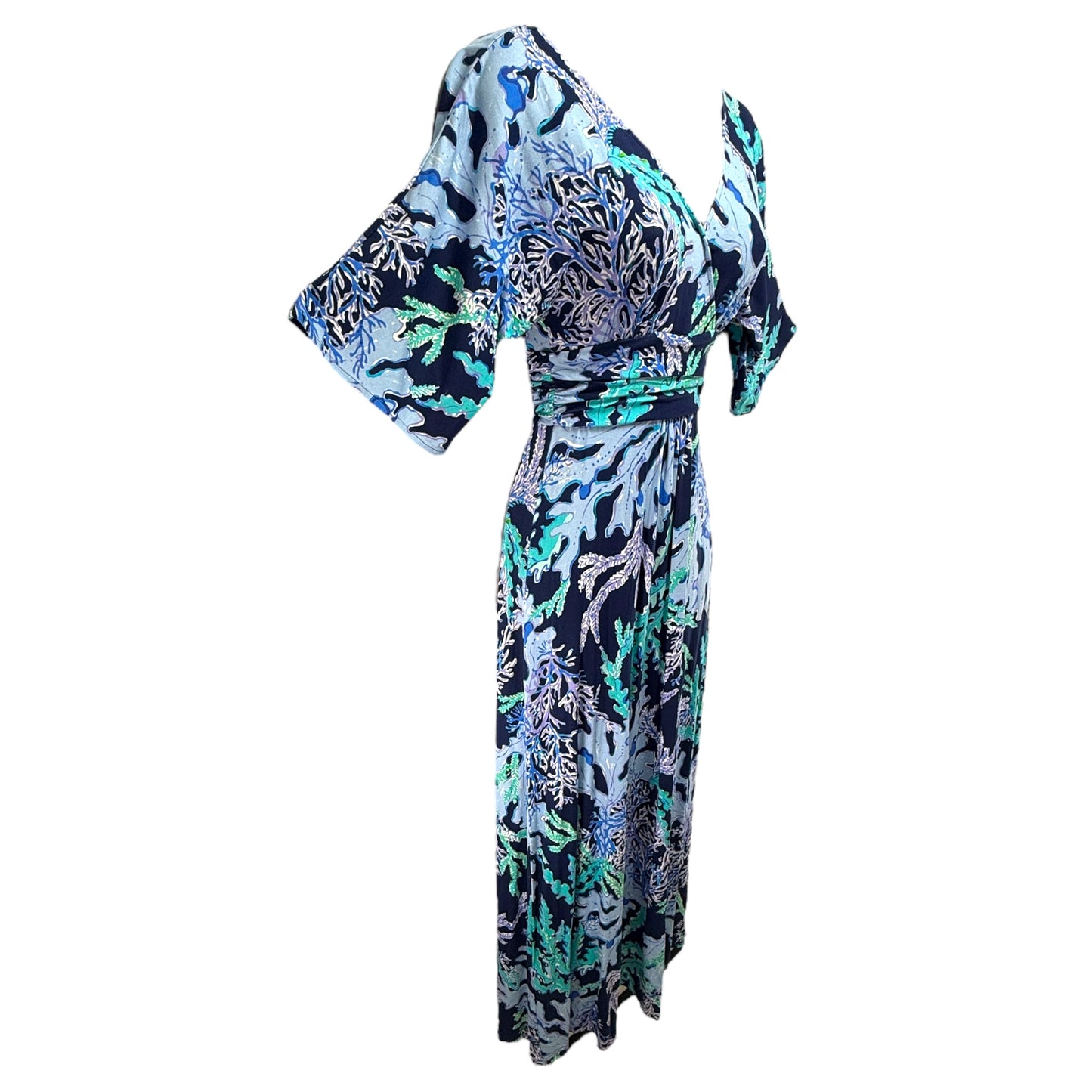 Parigi Maxi Dress Designer By Lilly Pulitzer In Deep Indigo Swish & Sway, Size: XXS