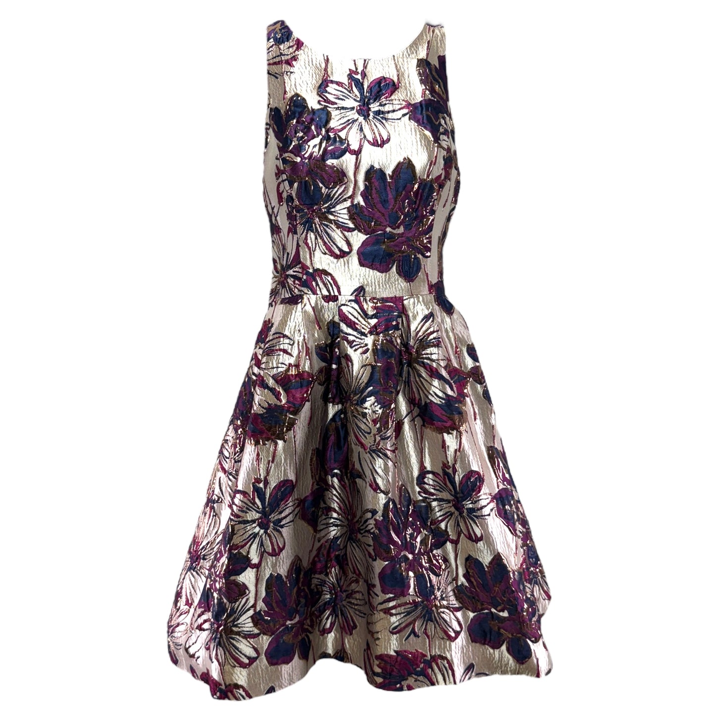 Jollian Floral Jacquard Dress Designer By Lilly Pulitzer In Low Tide Navy Amarena Cherry Fete Floral Brocade, Size: 0