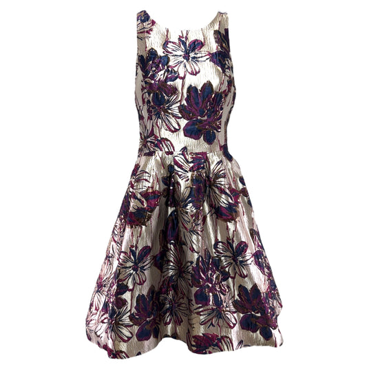 Jollian Floral Jacquard Dress Designer By Lilly Pulitzer In Low Tide Navy Amarena Cherry Fete Floral Brocade, Size: 0