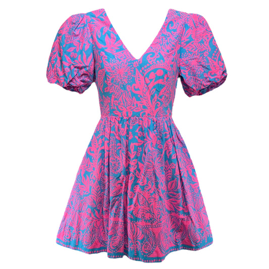 Suzie Short Sleeve Dress Designer By Lilly Pulitzer In Aura Pink Leaf An Impression, Size: 0