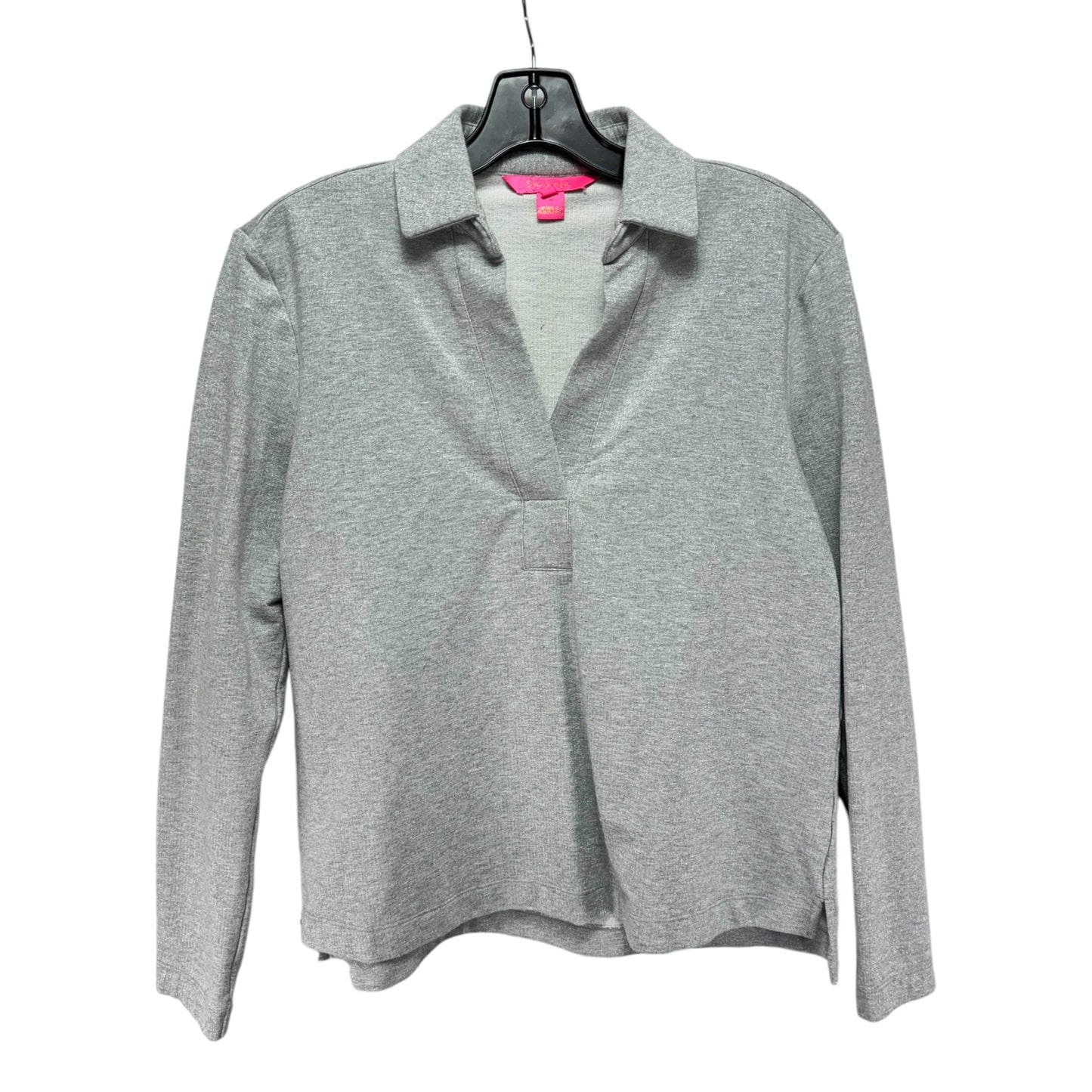 Emalia Shimmer Terry Top Designer By Lilly Pulitzer In Heathered Seaside Grey, Size: XS