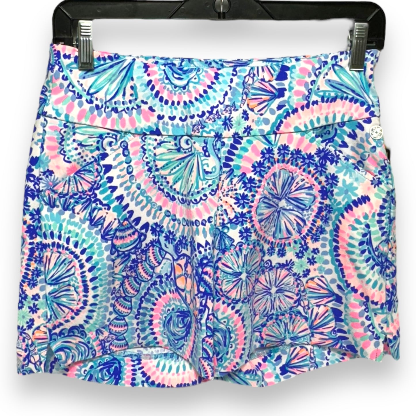 Nakia Shorts UPF 50+ Designer By Lilly Pulitzer In Blue Grotto Commotion In The Ocean, Size: 2