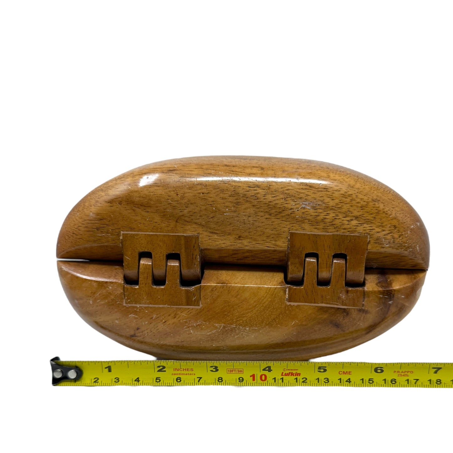 Vintage Hand-carved Acacia Wood Clutch By Timmy Woods Beverly Hills, Size: Small