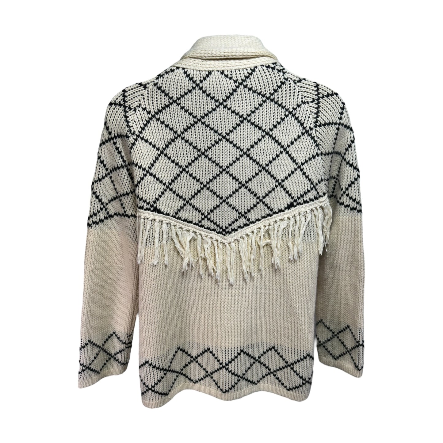 Sweater Cardigan By Line & Dot In Black & Cream, Size: L