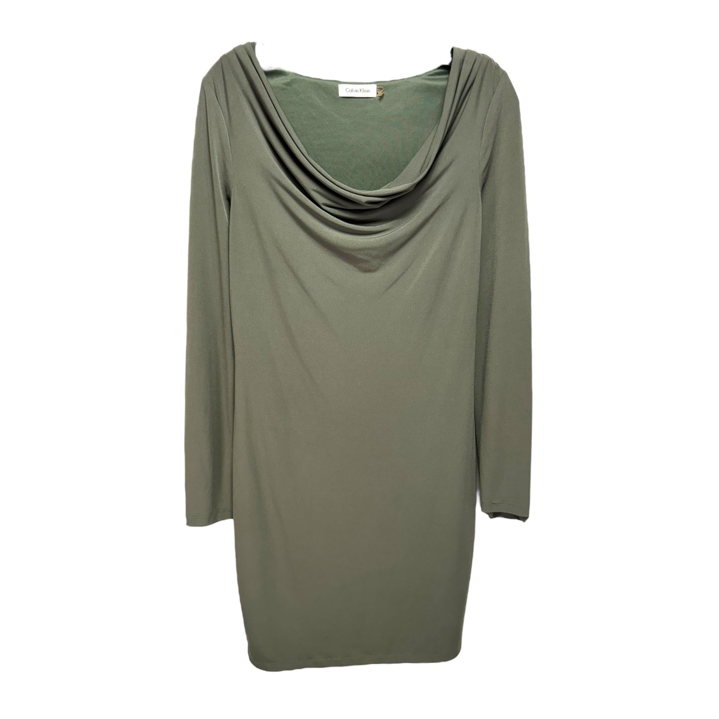 Dress Casual Midi By Calvin Klein In Green, Size: 4