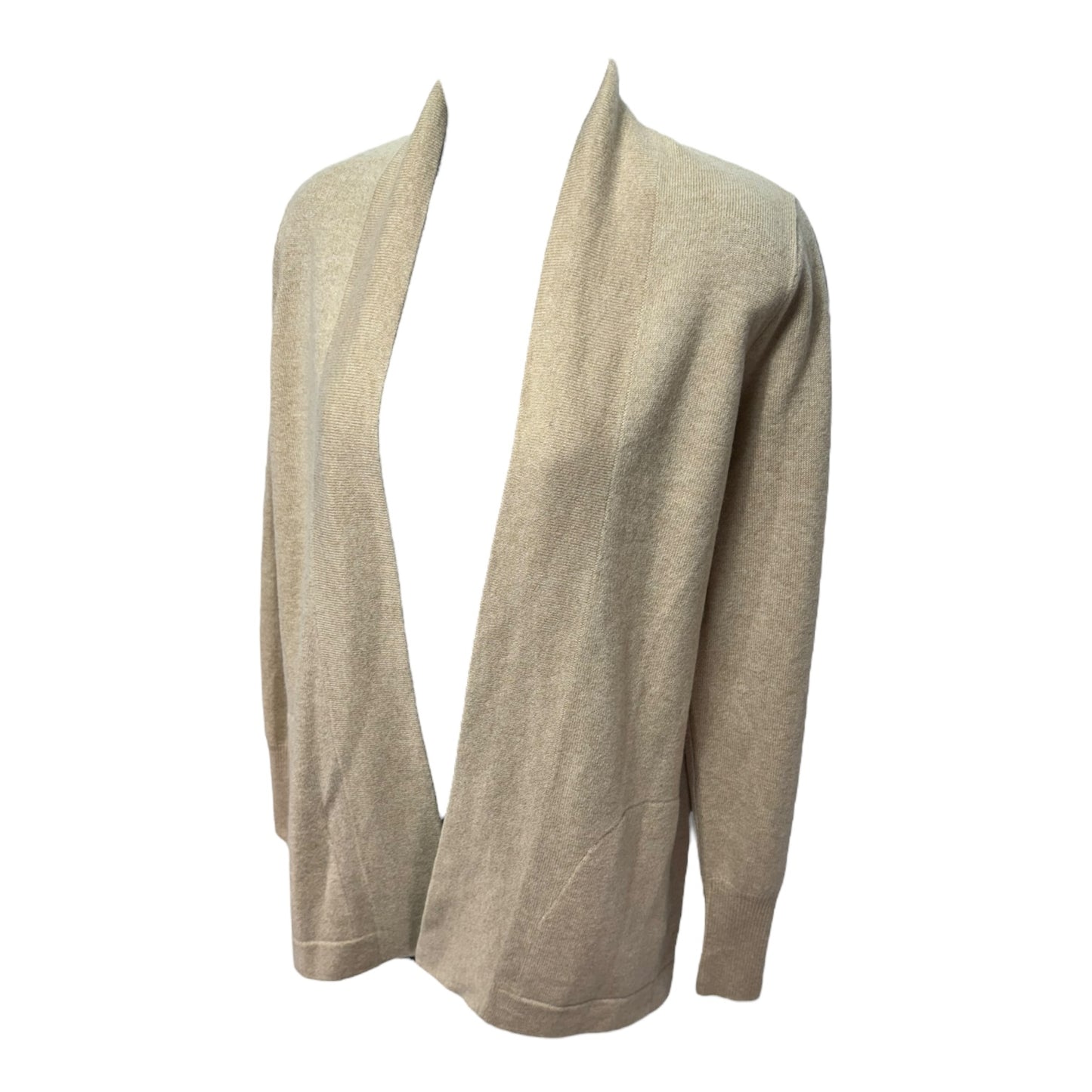 Long Open Front Cashmere Cardigan Sweater By J. Crew Collection In Tan, Size: XS