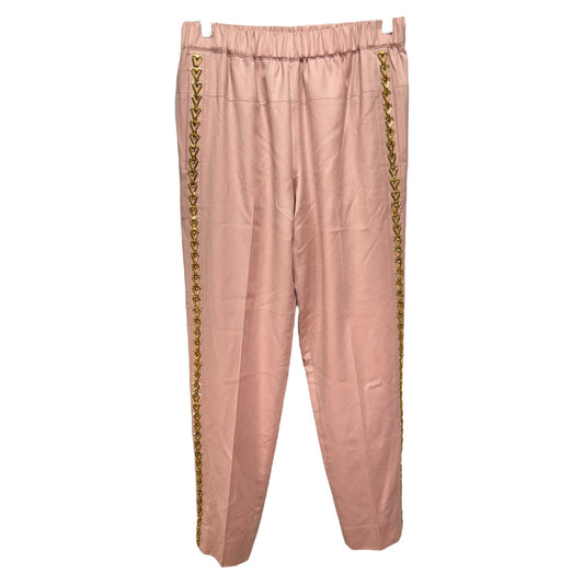 Embellished Italian Wool Pull On Pant By J. Crew Collection In Mauve, Size: 0