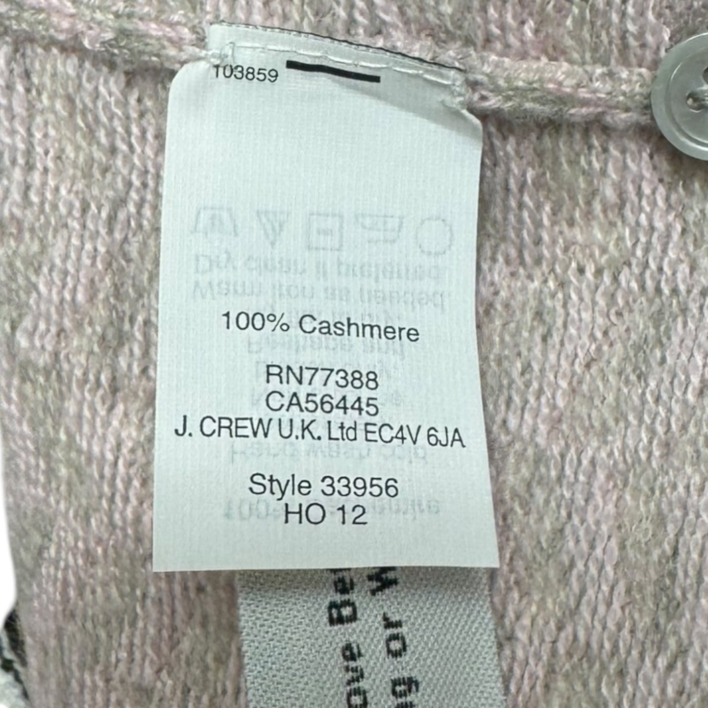 100% Italian Cashmere Herringbone Sweater By J. Crew Collection In Green & Pink, Size: S