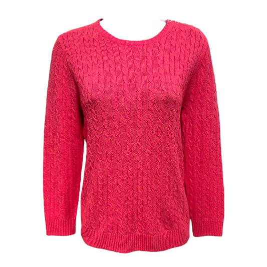 Cashmere Cable Knit Pullover Sweater By J. Crew Collection In Pink, Size: S