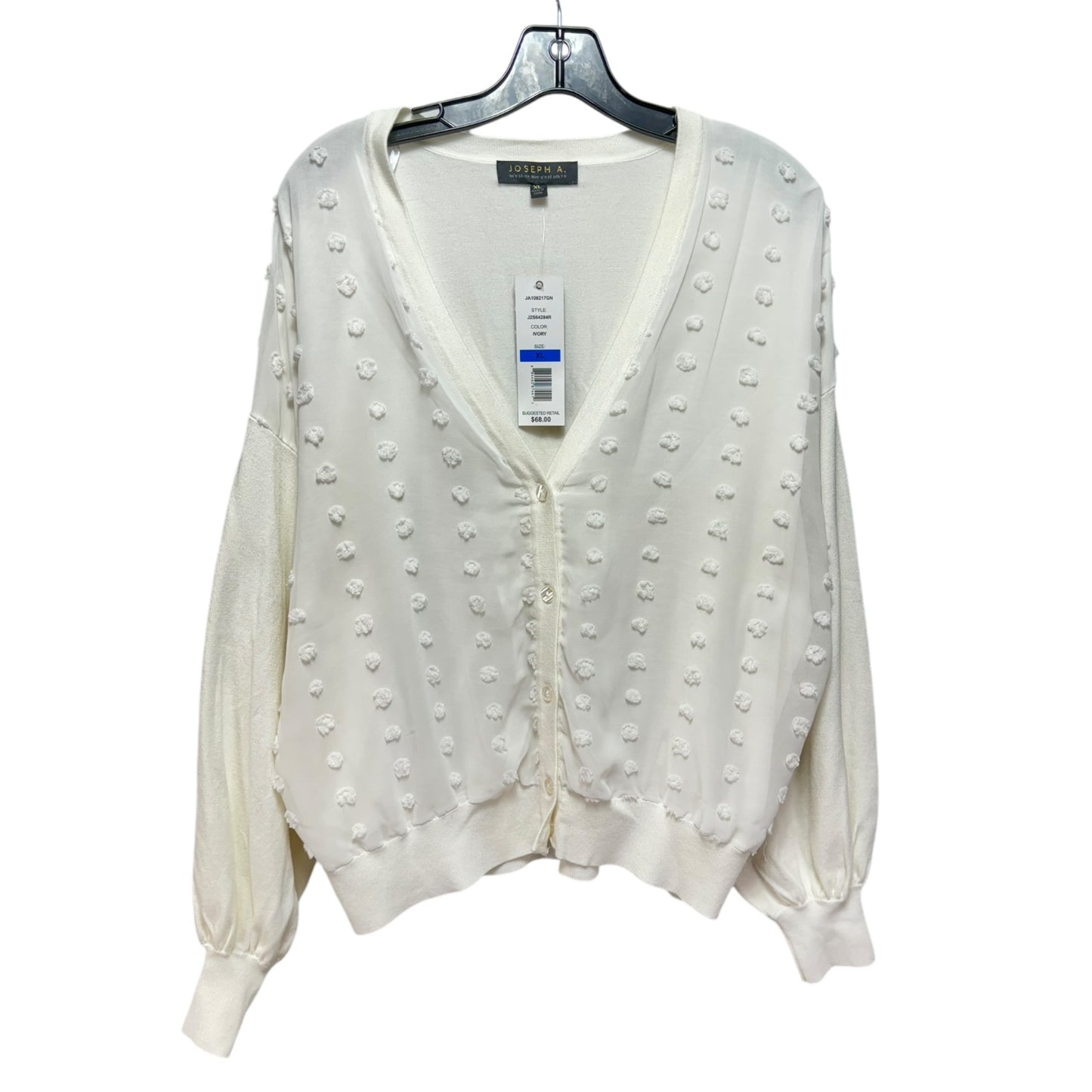 Sweater Cardigan By Joseph A. In White, Size: Xl