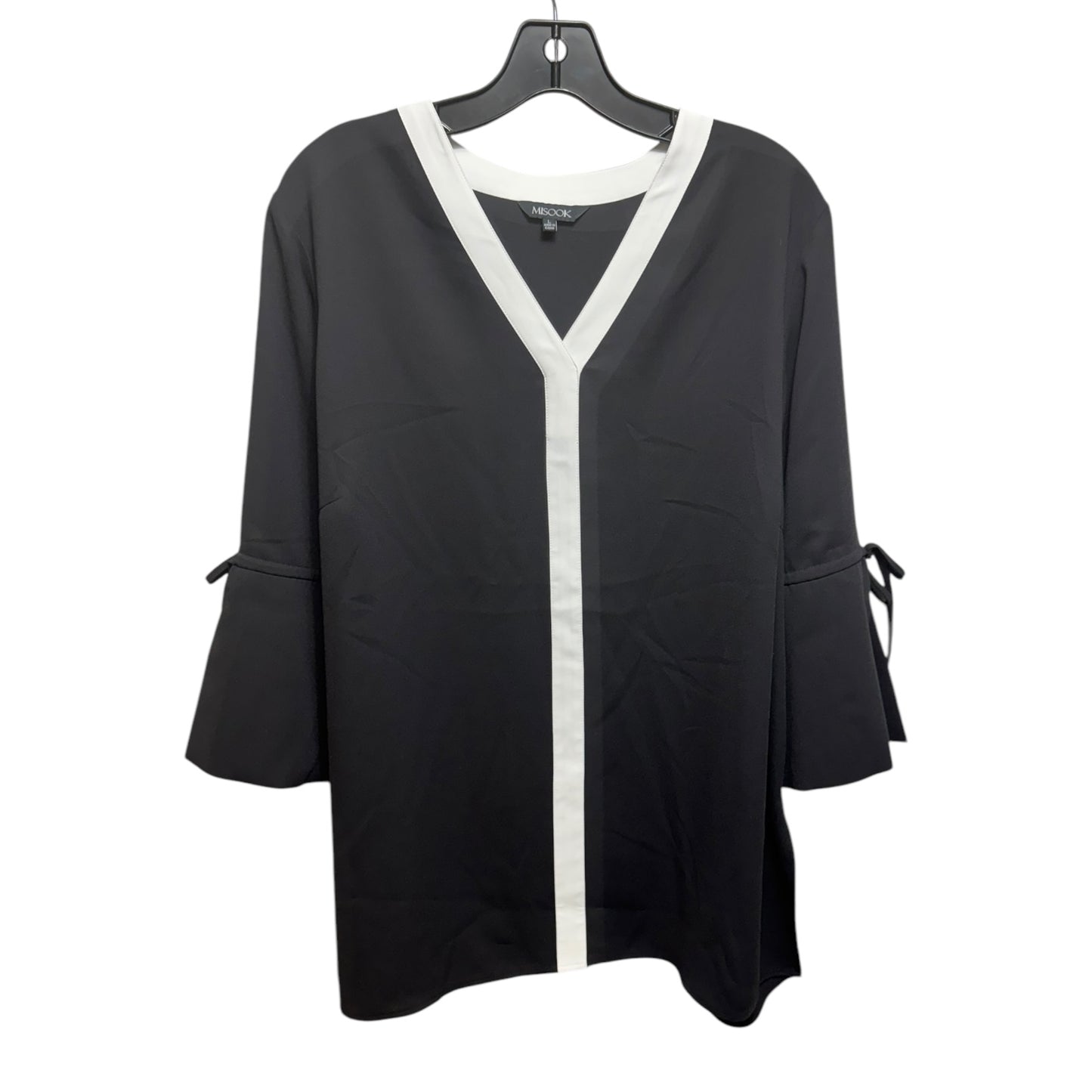 Blouse Long Sleeve By Misook In Black, Size: L