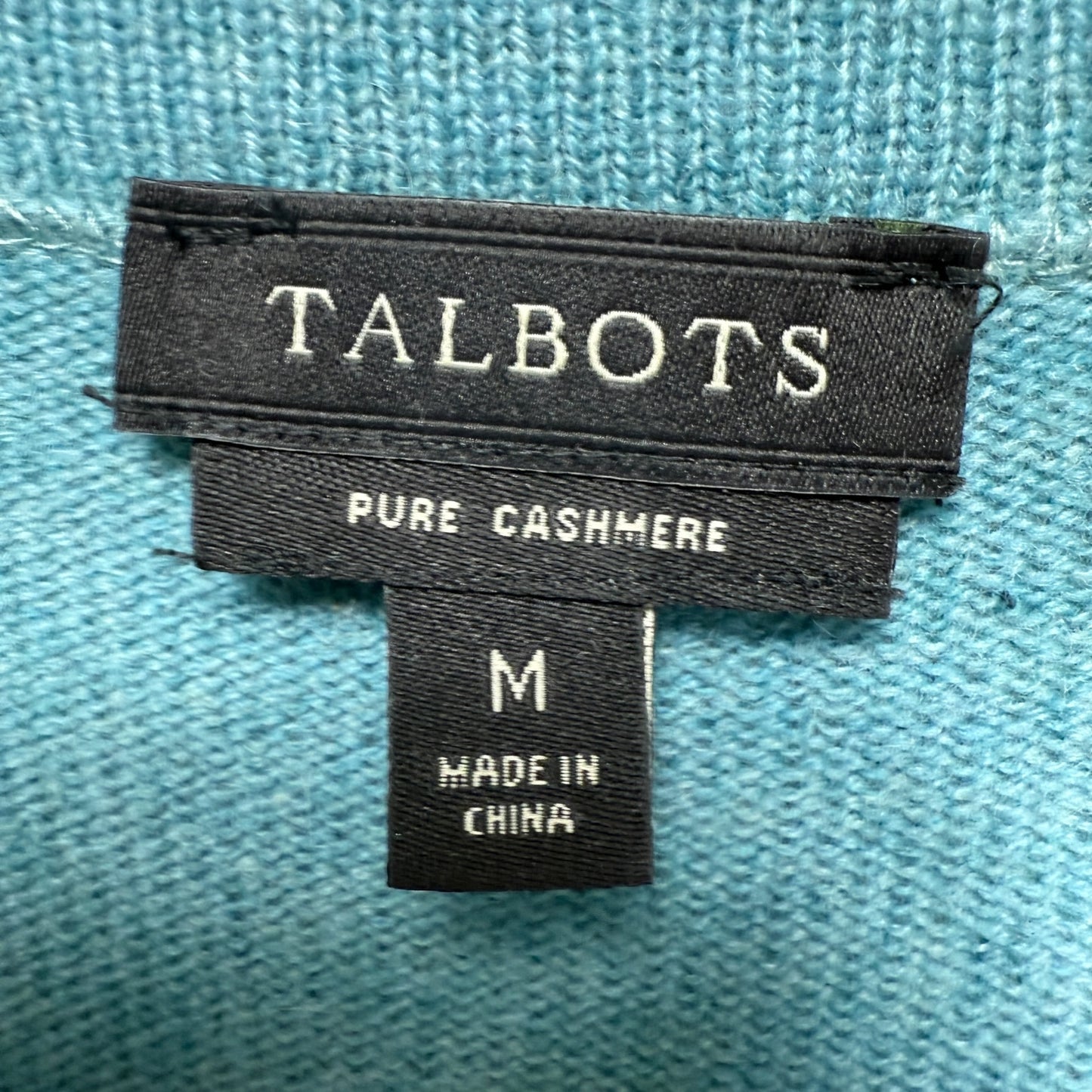 Cashmere Pullover Sweater By Talbots In Aqua, Size: M