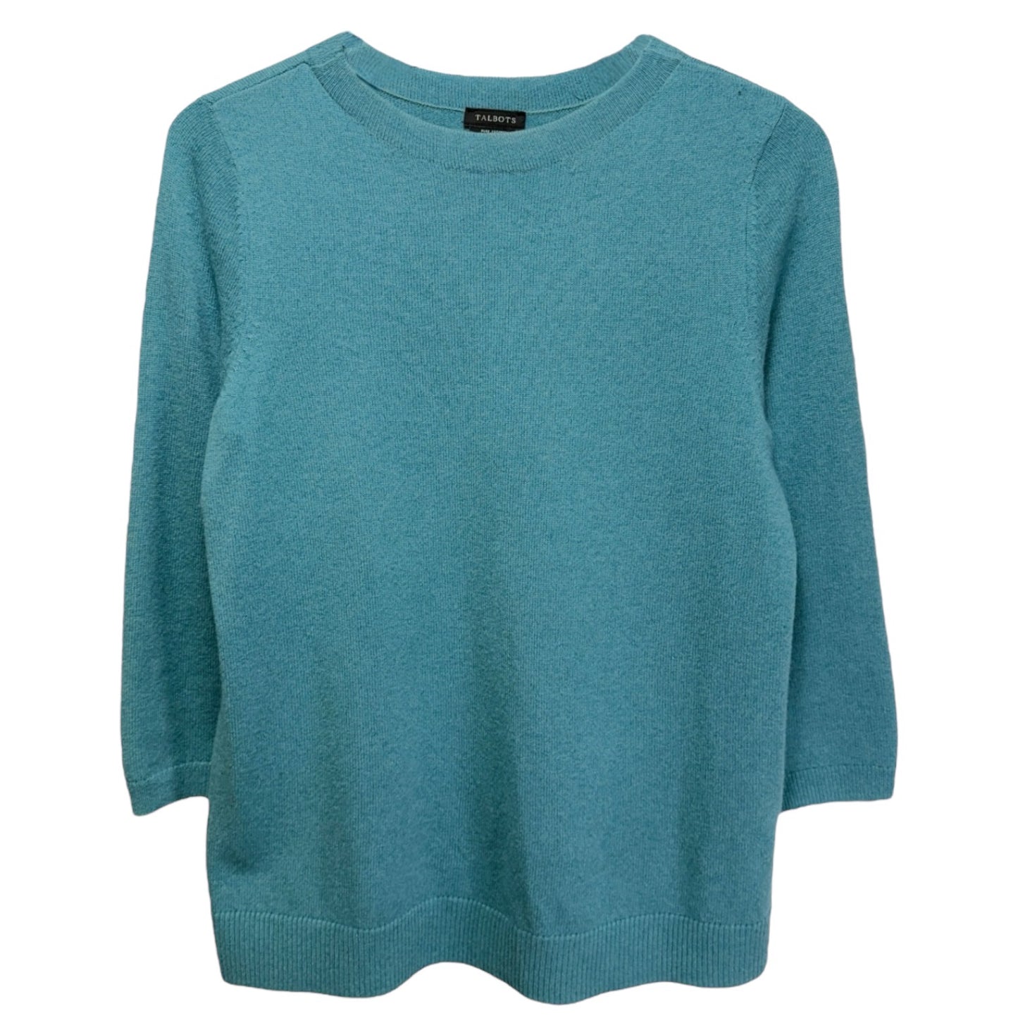 Cashmere Pullover Sweater By Talbots In Aqua, Size: M