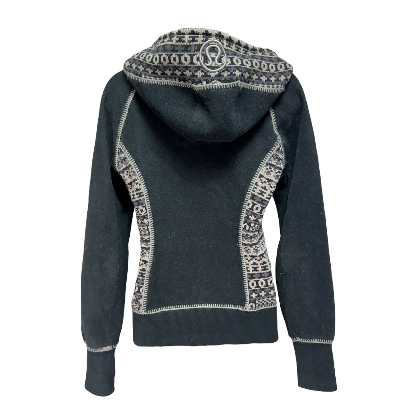 Special Edition Scuba Hooded Athletic Jacket By Lululemon In Fair Isle Knit, Size: 6