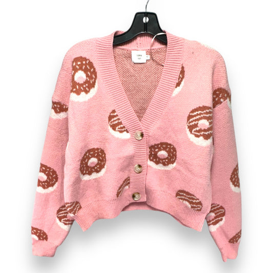 Sweater Cardigan By luna ivy In Pink, Size: L